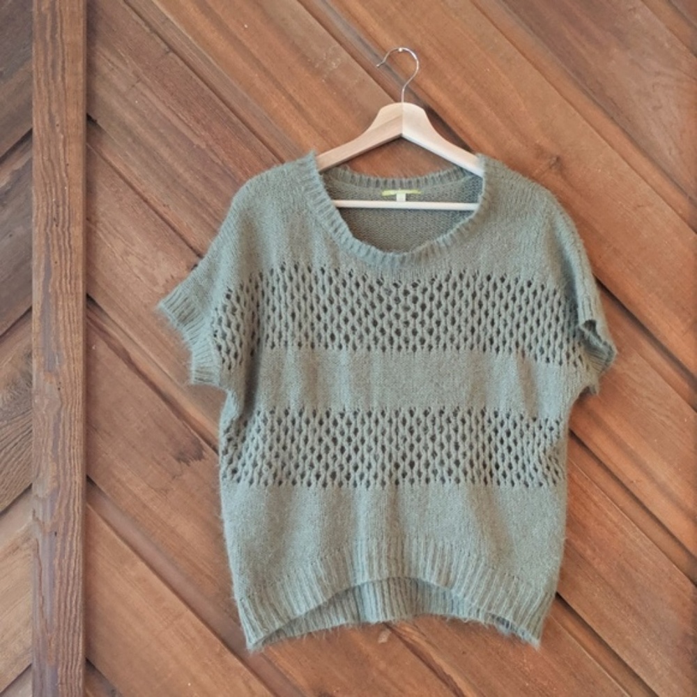 GIANNI BINI Sage Green Sweater Top Size Large